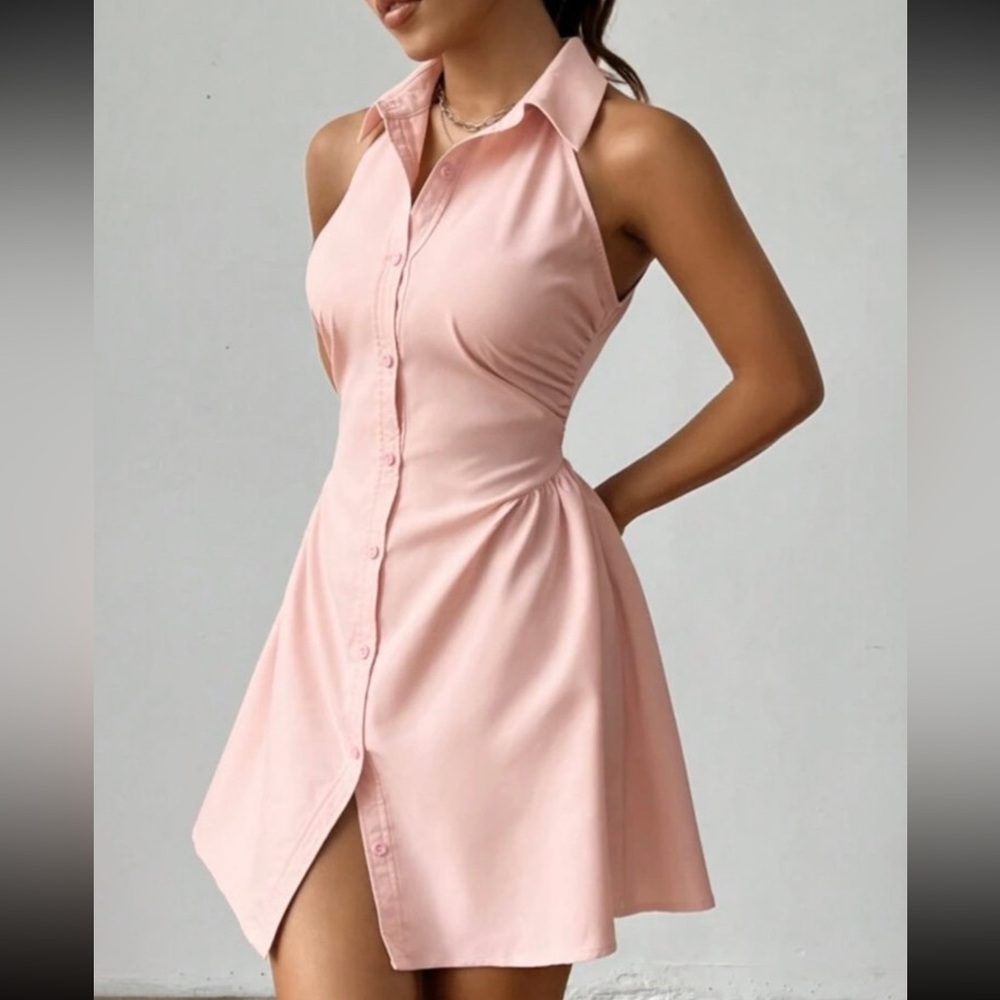 Brand New Halter Neck Shirt Dress